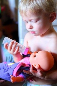 Little Daddy Bottle Feeding Baby Doll