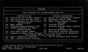 1994/1995 Flatland BBS Menu Screen